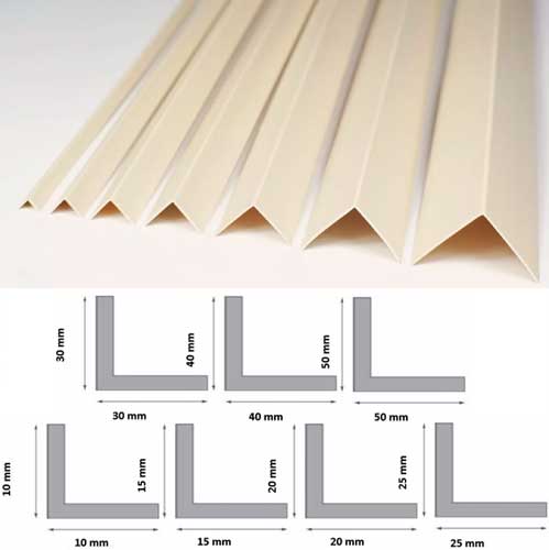  Ivory Plastic PVC Corner 90 Degree Angle Trim 2.5m Long 