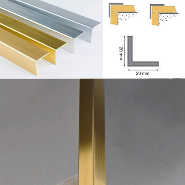 Chrome & Gold Effect Plastic PVC Angles Trim Wall Edge Protector