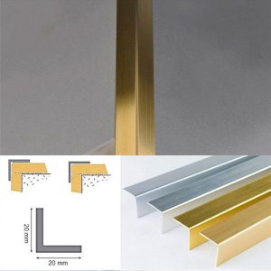 Chrome & Gold Effect Plastic PVC Angles Trim Wall Edge Protector