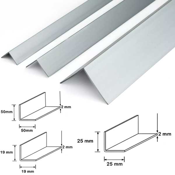 Plastic PVC Silver Corner 90 Degree Angle Trim - 5 Pieces