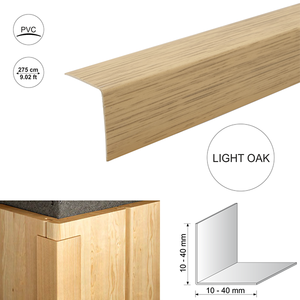 Plastic Pvc Wood Effect 90 Degree Angle Trim Corner Protector