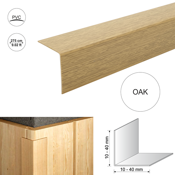 Plastic Pvc Wood Effect 90 Degree Angle Trim Corner Protector