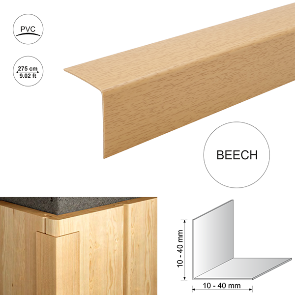 Plastic Pvc Wood Effect 90 Degree Angle Trim Corner Protector